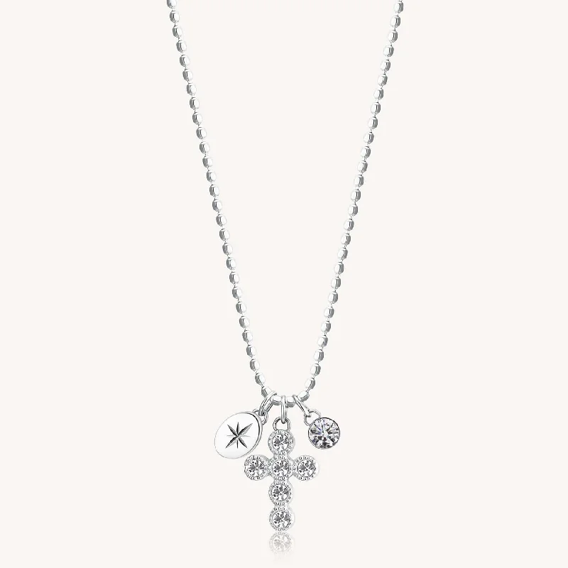 Stainless Steel Chakra Necklace - Cross