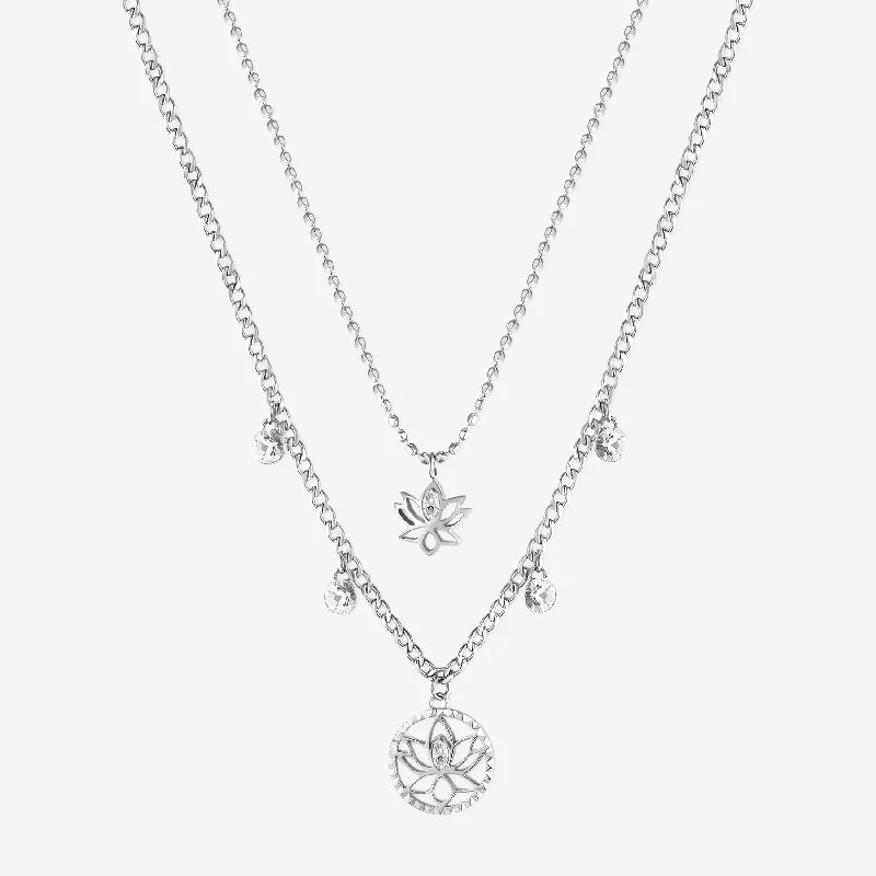 Stainless Steel Chakra Necklace - Lotus Flower