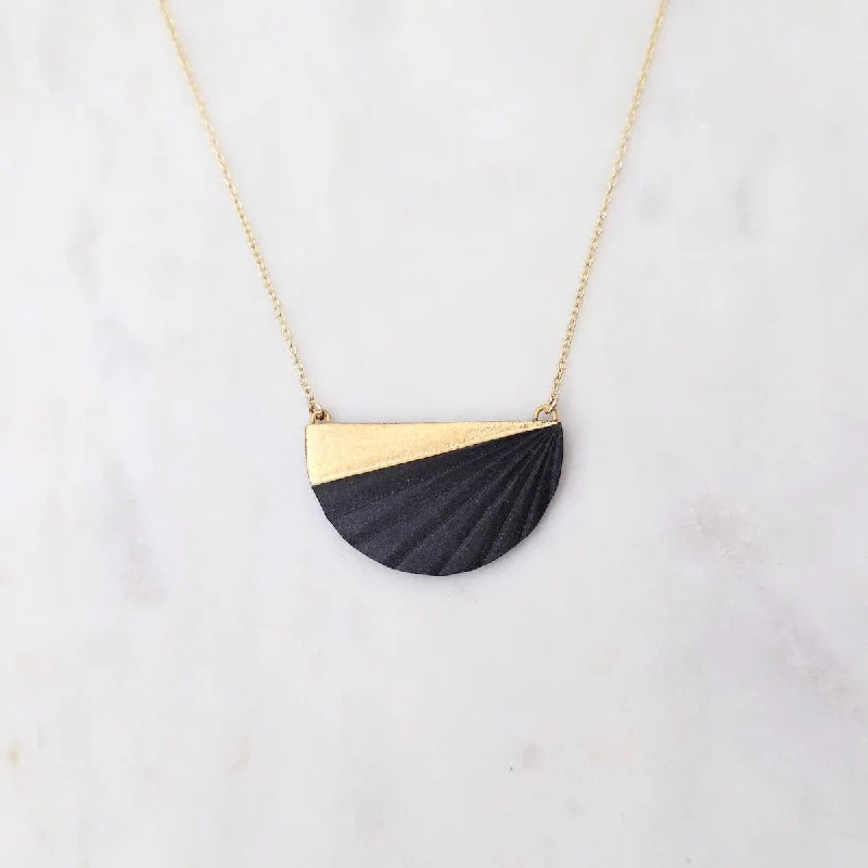 Black Chiton Necklace Wide