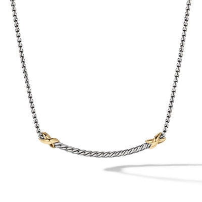 David Yurman 2.6mm Peitit 'X' Bar Necklace