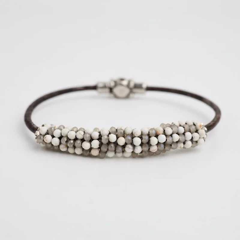 White Turquoise Leather Bracelet