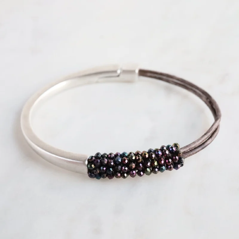 Hand Stitched Aubergine Spinel Bracelet