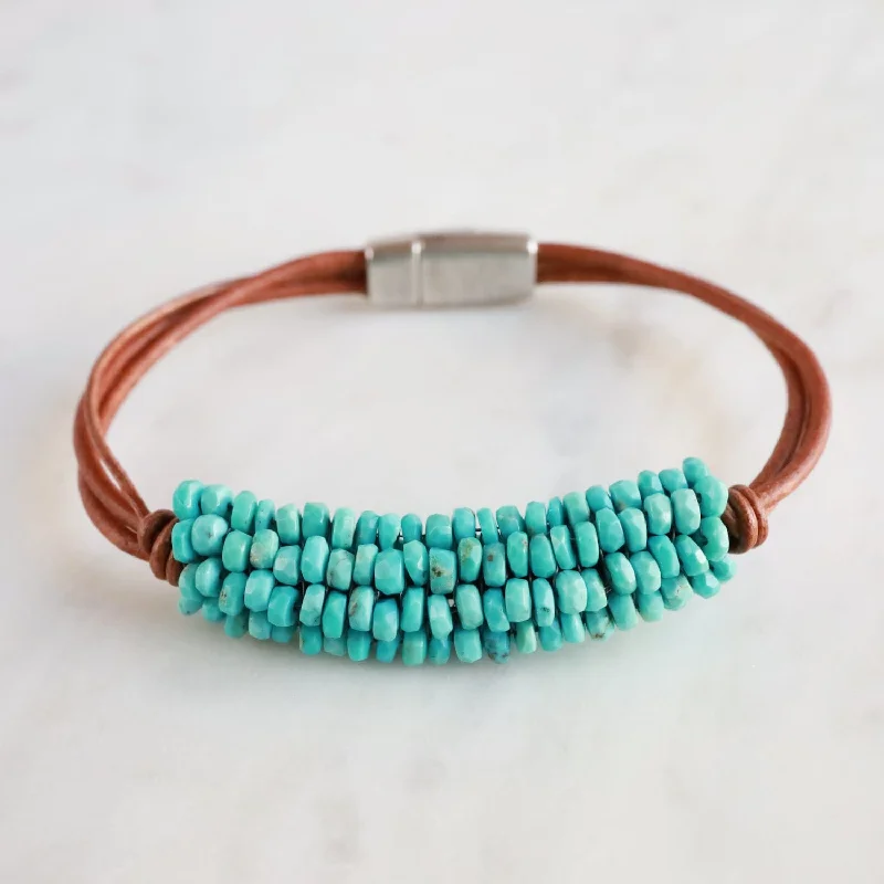 Hand Stitched Sleeping Beauty Turquoise Bracelet