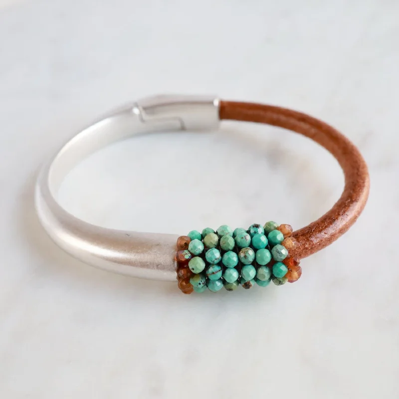 Hand Stitched Natural Turquoise Bracelet