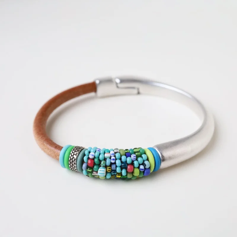 Mix Vintage Seed Beads & Japanese Seed Beads 1/2 Cuff Bracelet