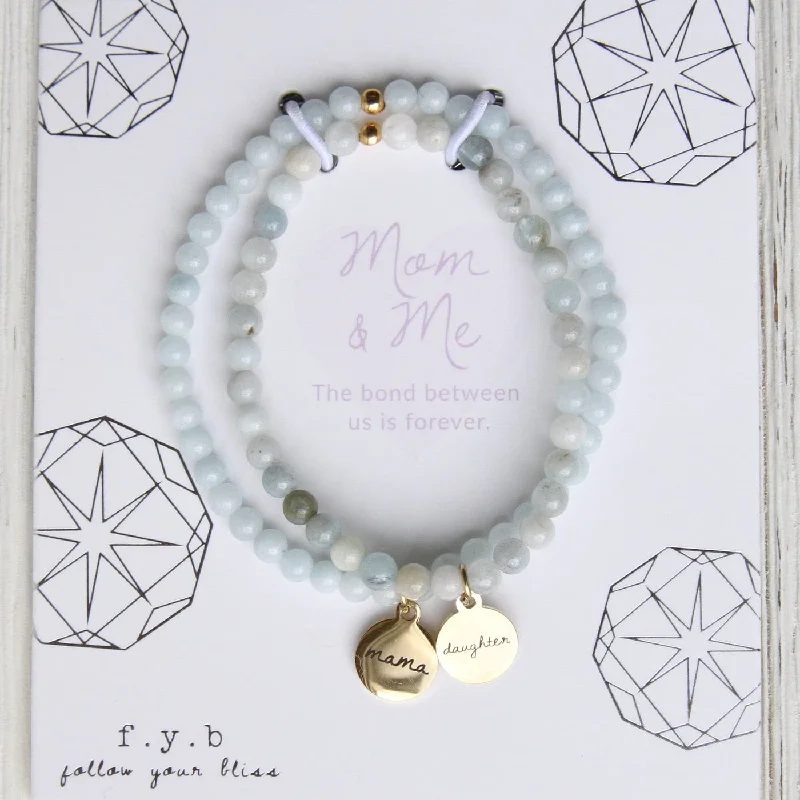 Aquamarine Mom & Me Bracelet Set