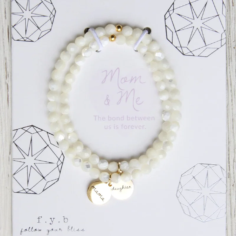 Mother of Pearl Mom & Me Bracelet Set