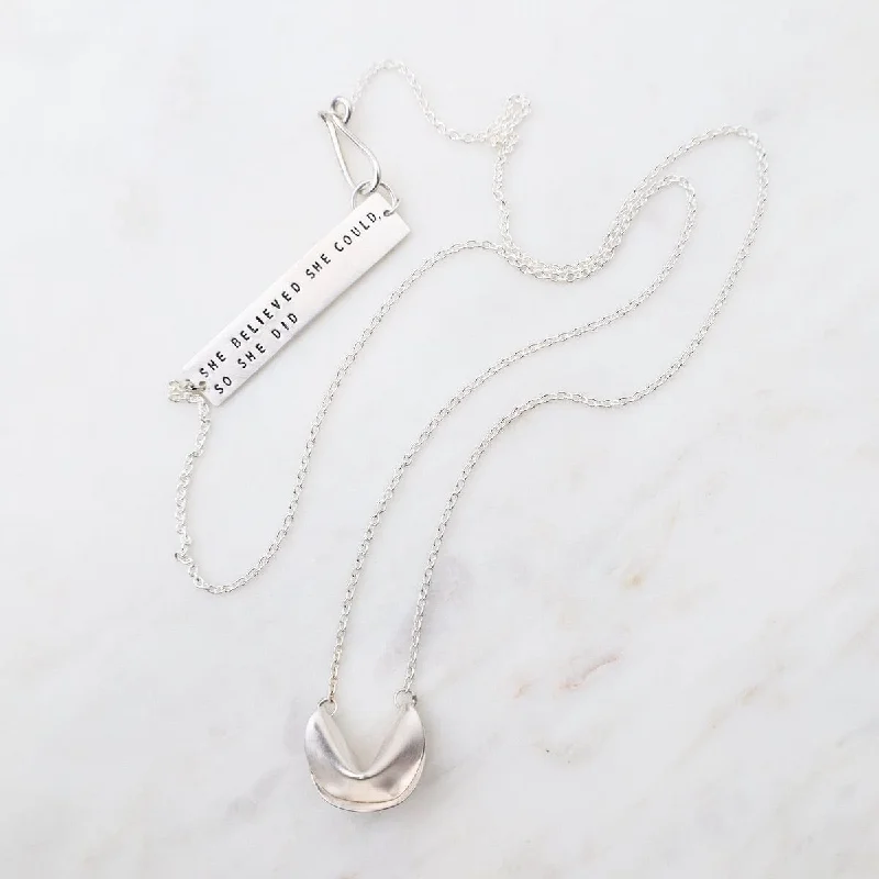 Fortune Cookie Necklace - She Believed She Could So She Did