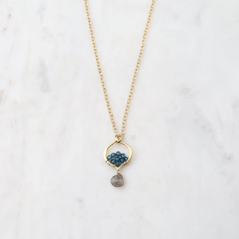 Arabesque Labradorite and Blue Quartz Necklace