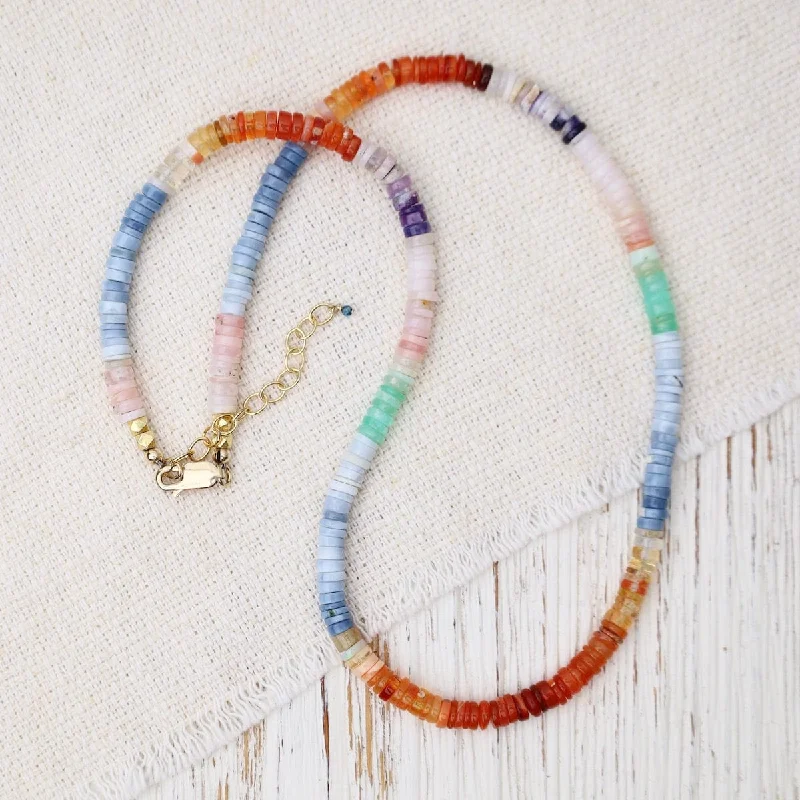 Multi-Color Opal Rainbow Necklace