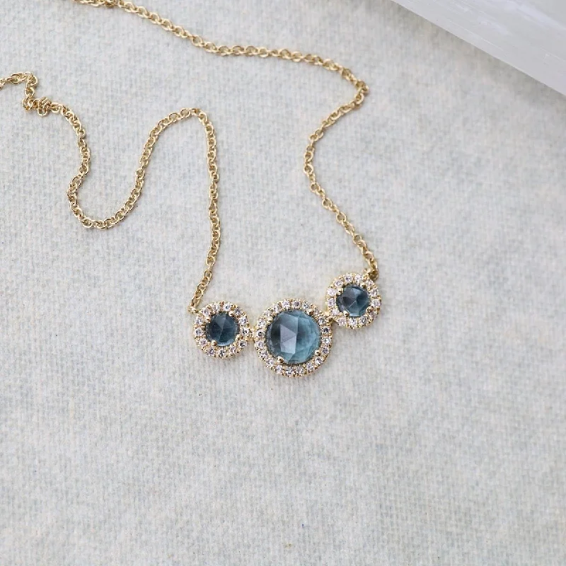 Rosie Bar Necklace with London Blue Topaz