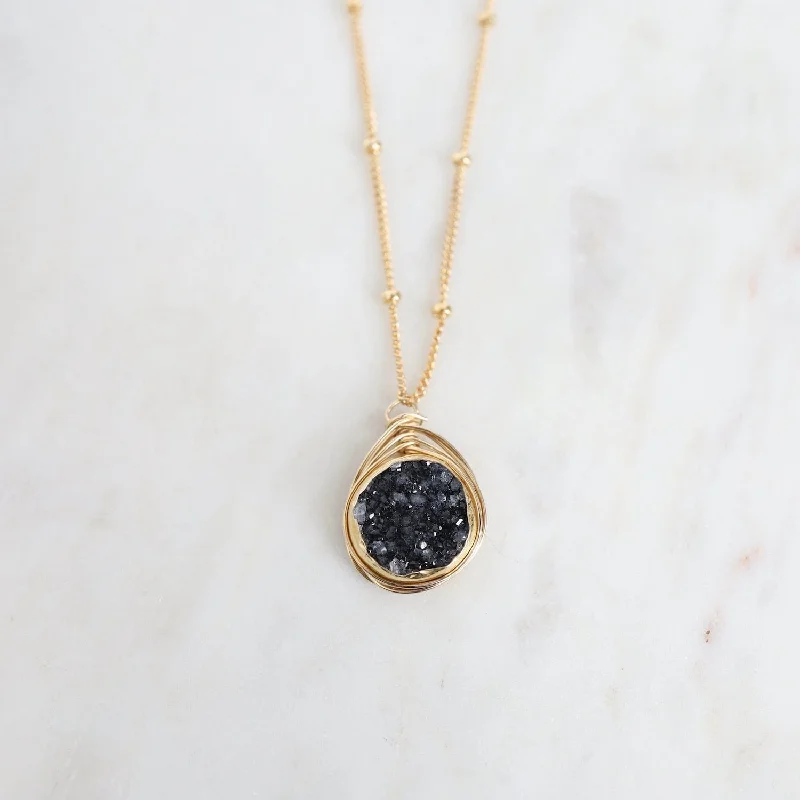 Druzy Drop Necklace