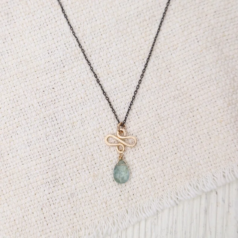 Mini Serpent Moss Aqua Necklace