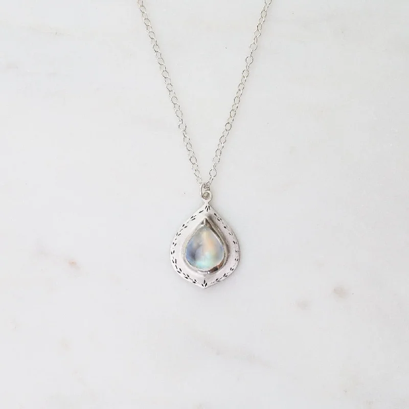 Moonstone Teardrop of Happiness with Engraving