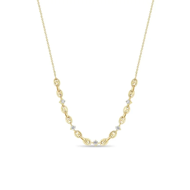 Puffed Mariner Chain Station Necklace