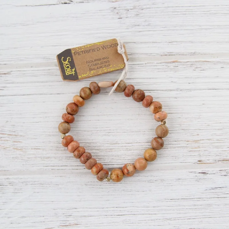 Scout Petrified Wood Stone Stacking Bracelet