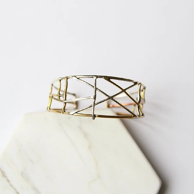 Mixed Metal Wire Stick Bracelet