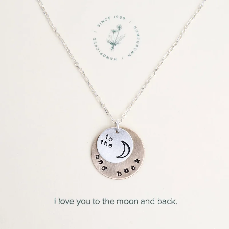 Double Disc "To the Moon, and Back" Necklace